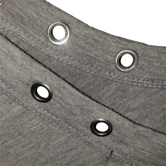 90s Wet Seal riveted long sleeve top women's size small gray wrap bandage - Picture 9 of 9